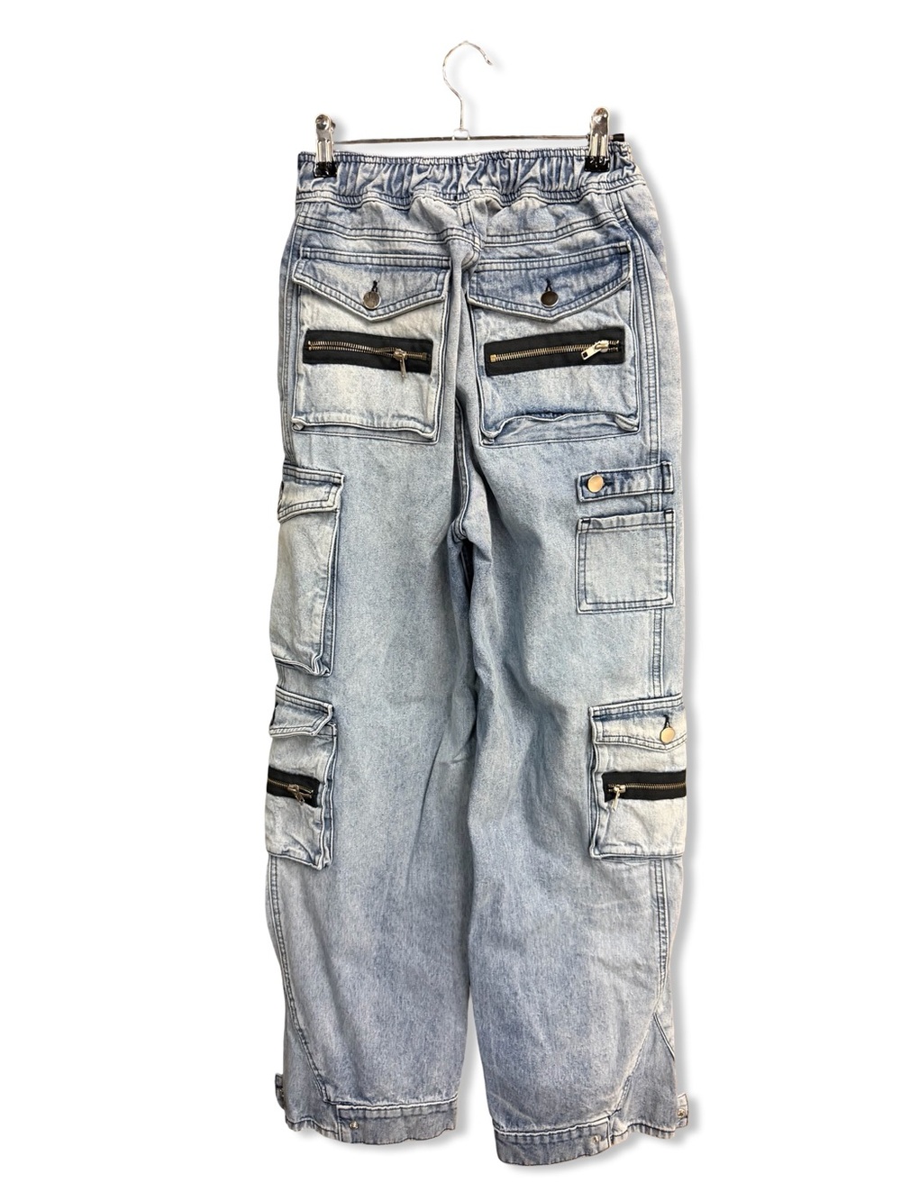 EB Denim Cargo Pants Rain Wash Denim Cargos Patch Pockets Revolve NWT S - Picture 5 of 7